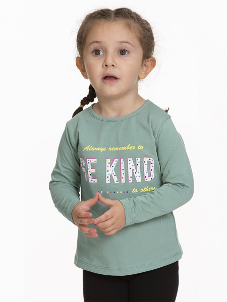 Long Sleeve Printed Baby Girl T-Shirt with Crew Neck - 6