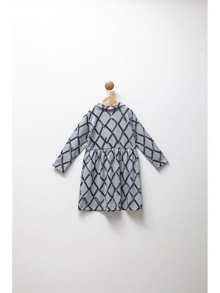 Long Sleeve Printed Dress with Shirt Collar for Girls - LC WAIKIKI (1)