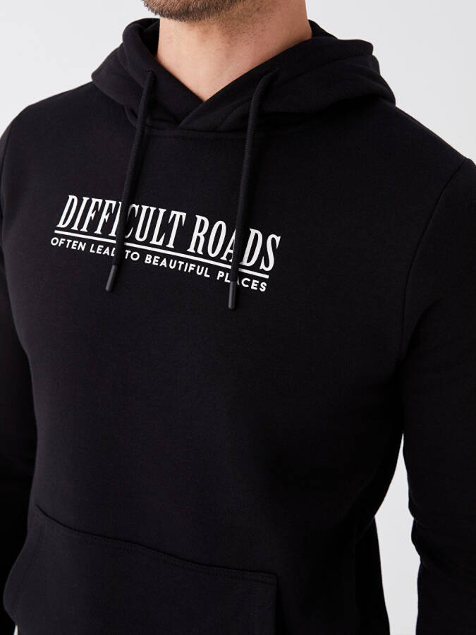 Long Sleeve Printed Men's Hoodie - 20