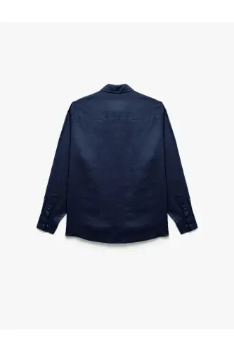 Long Sleeve Regular Fit Button-Down Collar Classic Linen G - 4