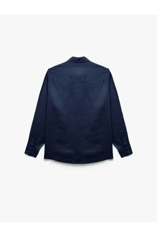 Long Sleeve Regular Fit Button-Down Collar Classic Linen G - 4