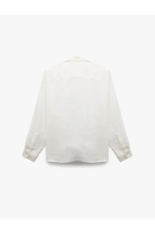 Long Sleeve Regular Fit Button-Down Collar Classic Linen G - 2