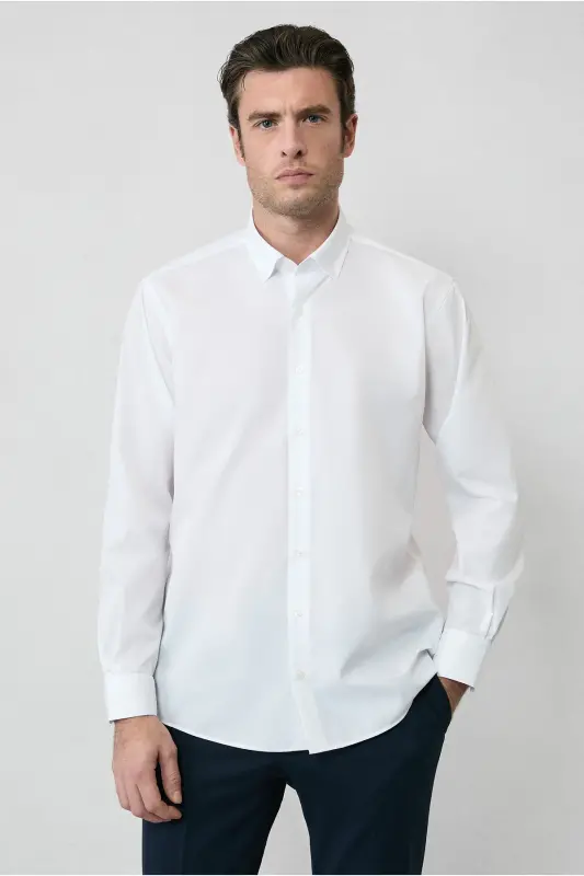 Long Sleeve Regular Fit Non Iron Cotton Shirt - 3