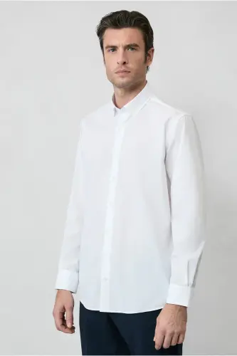 Long Sleeve Regular Fit Non Iron Cotton Shirt - 4