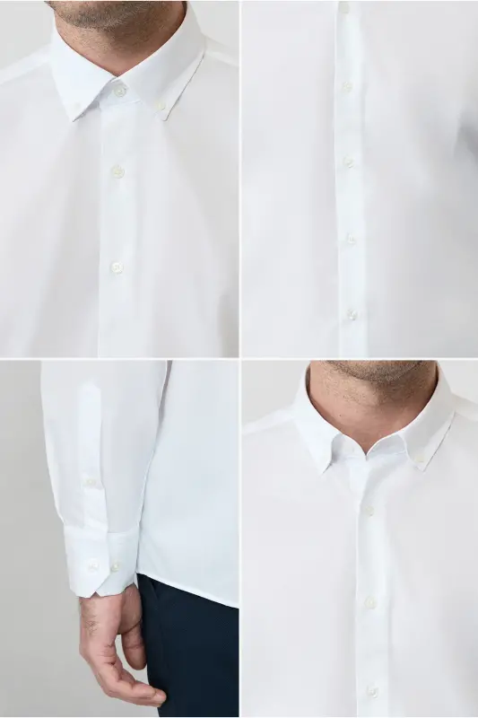 Long Sleeve Regular Fit Non Iron Cotton Shirt - 5