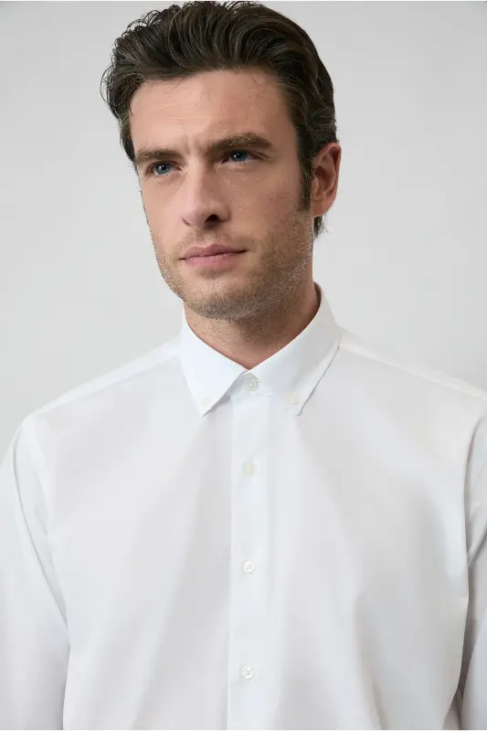 Long Sleeve Regular Fit Non Iron Cotton Shirt - 7