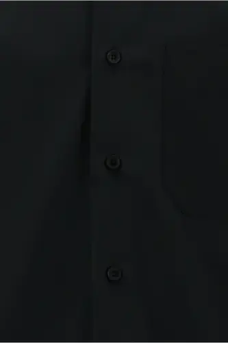 Long Sleeve Regular Fit Non Iron Wrinkle-Free Cotton Shirt-Black - 6