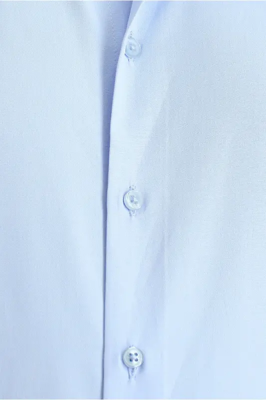 Long Sleeve Slim Fit Fitted Classic Cotton Shirt - 5