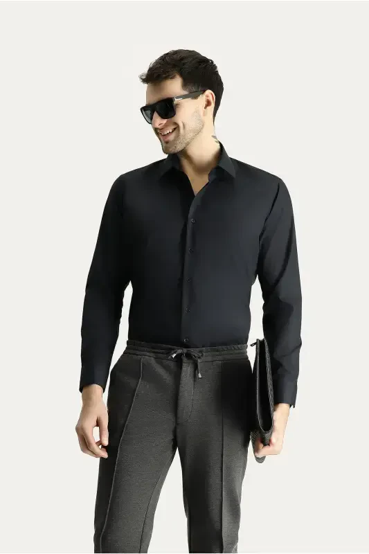 Long Sleeve Slim Fit Narrow Cut Non Iron Cotton Shirt - 2