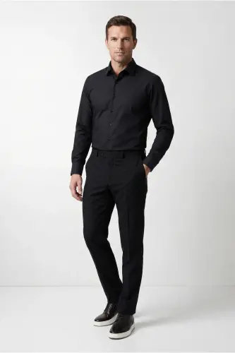 Long Sleeve Slim Fit Narrow Cut Non Iron Cotton Shirt - 3