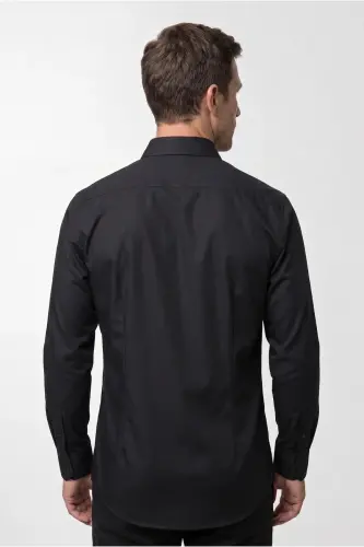 Long Sleeve Slim Fit Narrow Cut Non Iron Cotton Shirt - 4