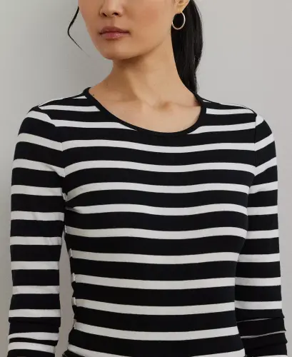 Long-Sleeve Stretch T-Shirt-Black/white - 3