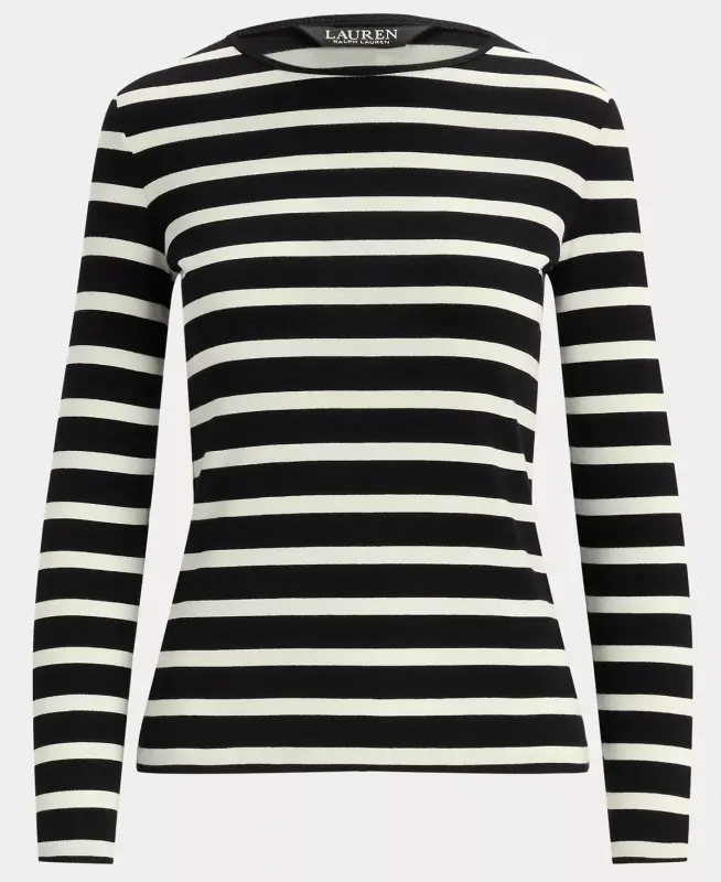 Long-Sleeve Stretch T-Shirt-Black/white - 5