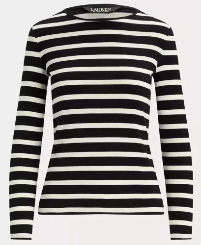 Long-Sleeve Stretch T-Shirt-Black/white - 5
