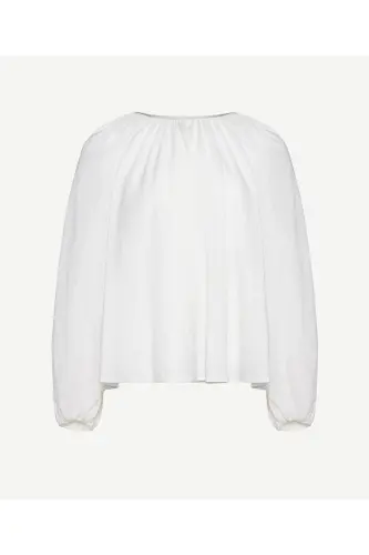 Long Sleeve Tie Back Detail Blouse - 4