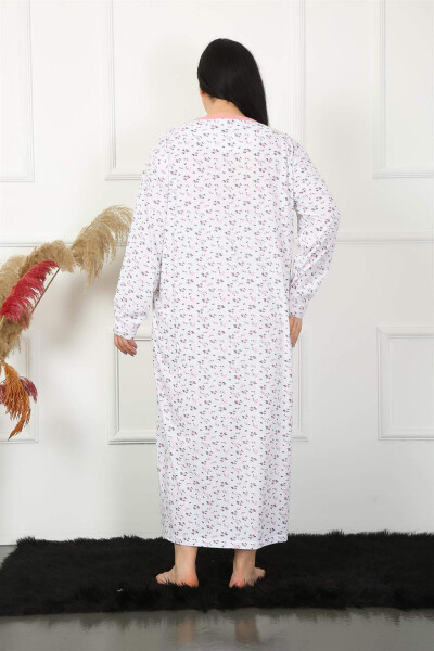 Long Sleeve White Maternity Nightgown 1356 - 3