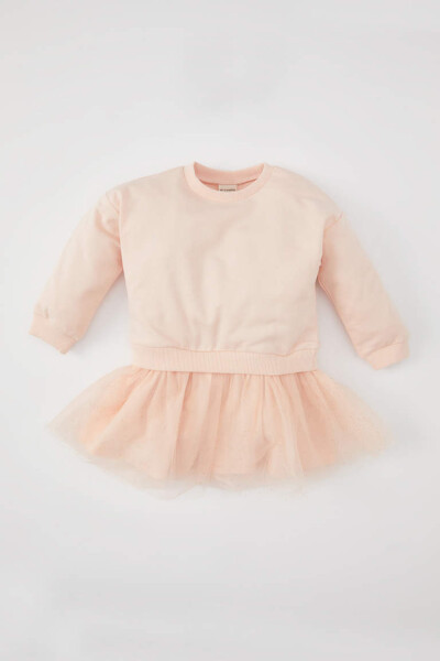 Long-sleeved Baby Girl Dress Salmon - 1