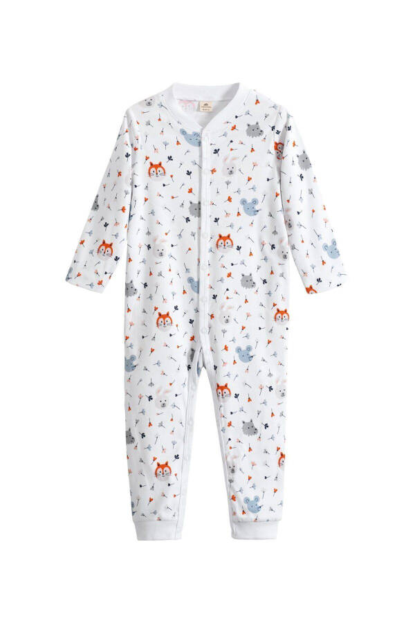 Long-Sleeved Baby Jumpsuit with Print, Organic Cotton - 2