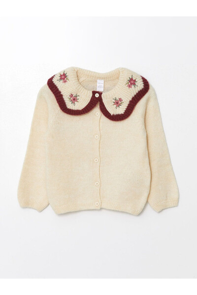 Long-sleeved, embroidered cardigan for baby girls. - 5