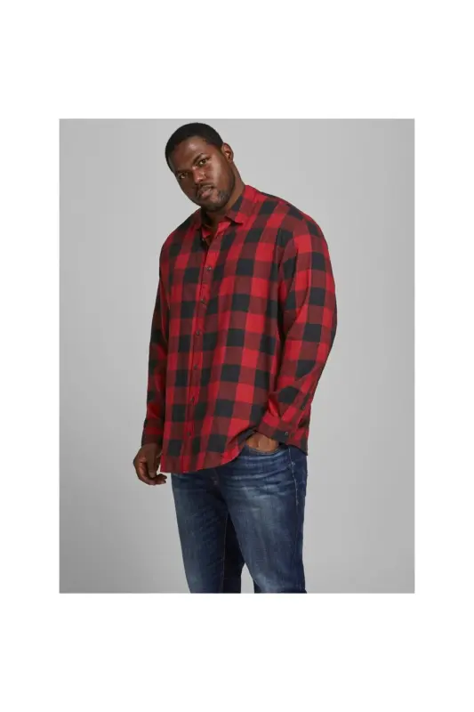 Long-sleeved gingham twill shirt. - JACK & JONES