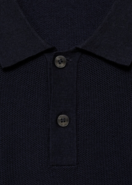 Long-sleeved patterned tricot polo shirt - 4