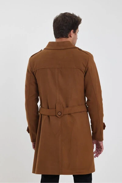 Long, slim fit, double-breasted, cashmere coat. - 15