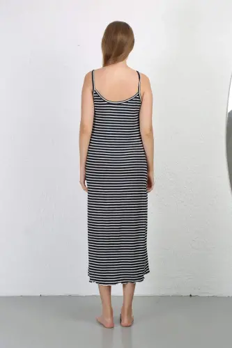 Long Slit Nightshirt with Spaghetti Straps 90127 - 6