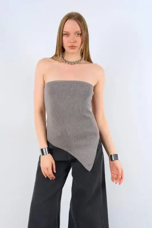 Long Tank Top - Medium Grey - BÜYÜKBEDENIZ