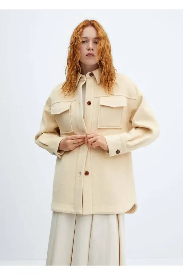 Long Wool Shirt Jacket - 1