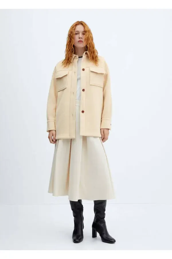 Long Wool Shirt Jacket - 2