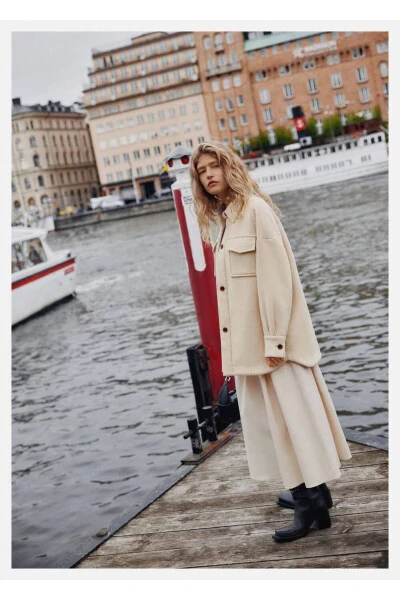 Long Wool Shirt Jacket - 8