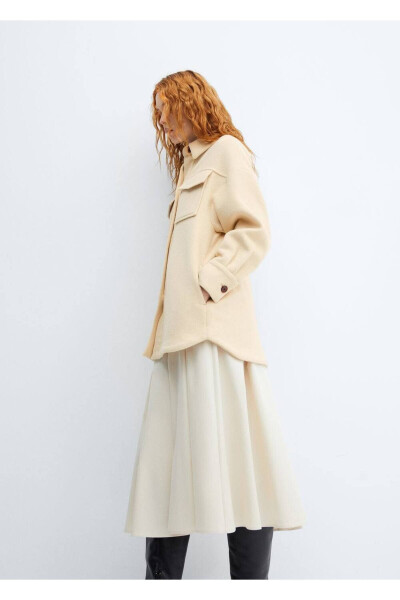 Long Wool Shirt Jacket - 6