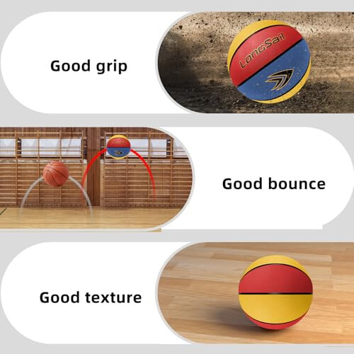 Longsail Full Size Basketball Rubber- Leather,Indoor-Outdoor-Pool,with Pump(Deflated) - 15