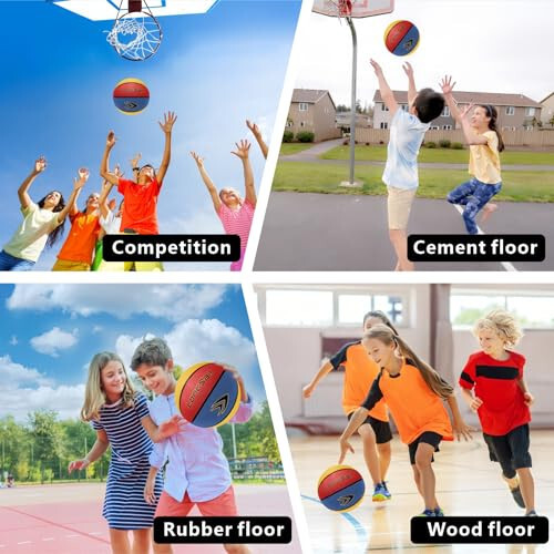 Longsail Full Size Basketball Rubber- Leather,Indoor-Outdoor-Pool,with Pump(Deflated) - 16