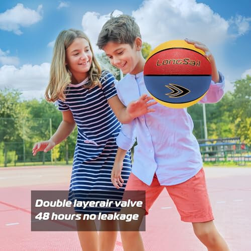Longsail Full Size Basketball Rubber- Leather,Indoor-Outdoor-Pool,with Pump(Deflated) - 3