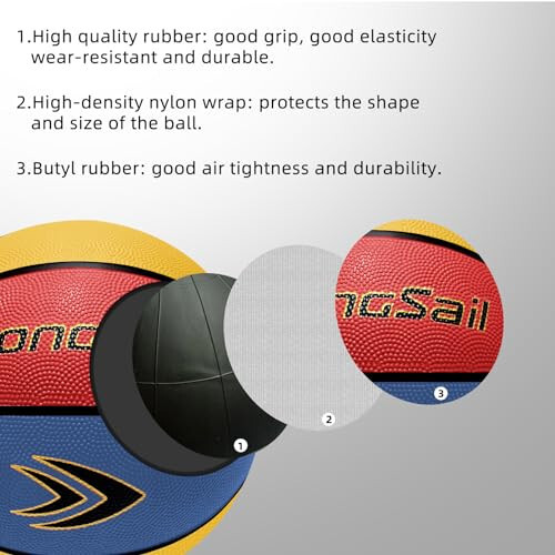 Longsail Red/Yellow/Blue Size 5 Basketball and Anti-Fog Swimming Goggles - 5