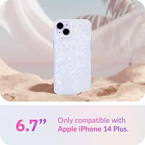 LONLI Hue White Pearl Tort Phone Case for iPhone 14 Pro Max Case | 360Ã‚° Shock-Absorbent Bumper, Cute, Unique, Aesthetic, Phone Cover, for Women and Girls - 2