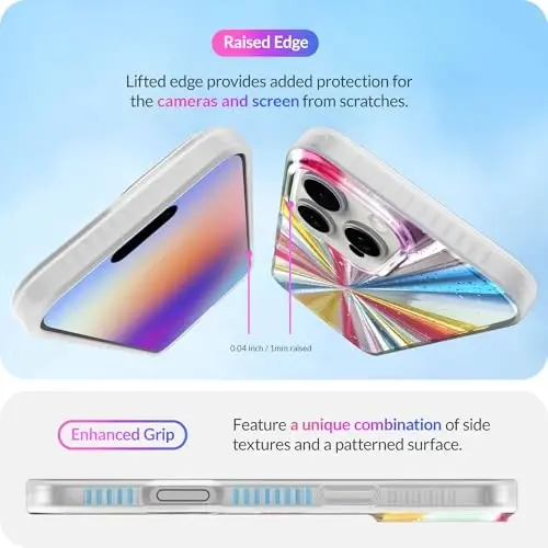 LONLI Hue Case for iPhone 16 Pro - [360° Zarba yutuvchi bamper] - [Qizlar va ayollar uchun yoqimli va noyob telefon qopqog'i] - Kosmik Portal - 5