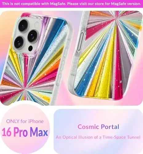 LONLI Hue Case for iPhone 16 Pro Max - [360° Shock-Absorbent Bumper] - [Cute and Unique Phone Cover for Girls and Women] - Cosmic Portal - 2