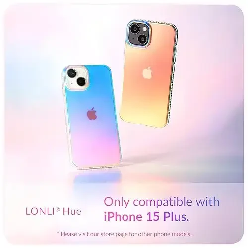 LONLI Hue - чехол для iPhone 15 Plus - Радужный [защита от падения с высоты 3 м] - ударопрочный чехол с эффектом смены цвета | Милый и уникальный для женщин, девушек и мужчин (2023) - 3