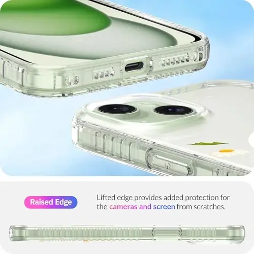 LONLI Hue - чехол для iPhone 15 [совместим с Magsafe] - чехол для телефона Daisy Garden - [бампер с амортизацией 360°] - милый, уникальный и эстетичный чехол для телефона для девочек и женщин - 5