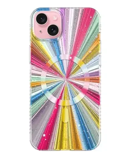 LONLI Hue - for iPhone 15 Case [Compatible with Magsafe] - Cosmic Portal Phone Case - [360° Shock-Absorbent Bumper] - Cute, Unique and Aesthetic Phone Cover for Girls and Women - 1