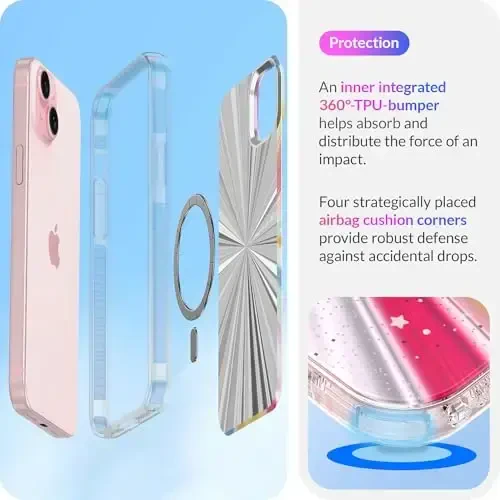 LONLI Hue - for iPhone 15 Case [Compatible with Magsafe] - Cosmic Portal Phone Case - [360° Shock-Absorbent Bumper] - Cute, Unique and Aesthetic Phone Cover for Girls and Women - 4