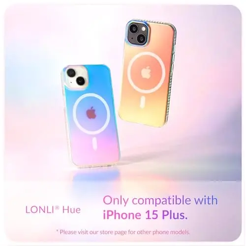 LONLI Hue - for iPhone 15 Plus Case [Compatible with Magsafe] - Holographic Iridescent - [10FT Drop Plustection] [4 Airbag Cushioned Corners] - Cute, Unique and Aesthetic (2023) - LONLI (1)