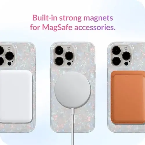 LONLI Hue - for iPhone 15 Pro Case [Compatible with Magsafe] - Blue Flower Phone Case - [360° Shock-Absorbent Bumper] - Cute, Unique and Aesthetic Phone Cover for Girls and Women - 4
