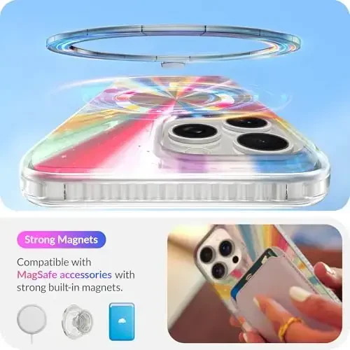 LONLI Hue - for iPhone 15 Pro Case [Compatible with Magsafe] - Cosmic Portal Phone Case - [360° Shock-Absorbent Bumper] - Cute, Unique and Aesthetic Phone Cover for Girls and Women - 3