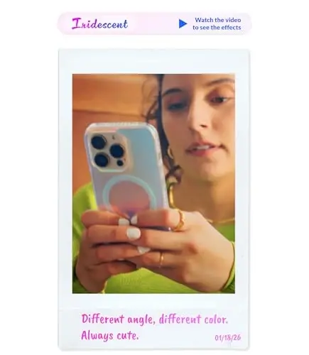 LONLI Hue for iPhone 16 Case, Color-Shift Holographic Iridescent Magnetic | Compatible with MagSafe, Strong Magnets, Shockproof Bumper, Cute Unique Aesthetic for Girls and Women - 6