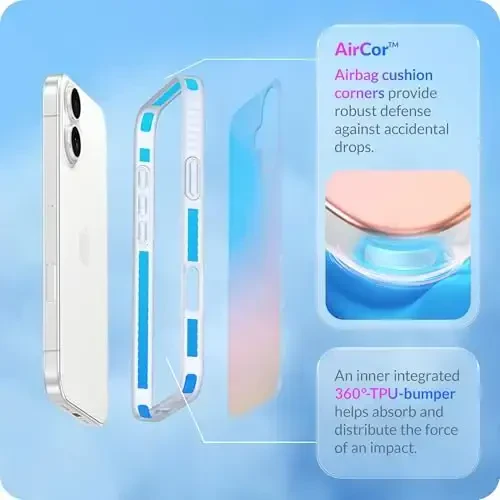 LONLI Hue for iPhone 17 Case - Holographic Iridescent Shockproof Cute Phone Cover - [Shock-Absorbent Bumper] - Cute, Unique and Aesthetic for Women and Girls - 4