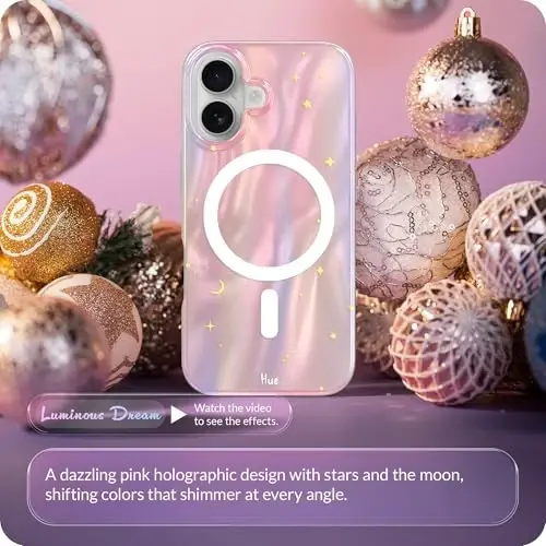LONLI Hue for iPhone 17 Case - Luminous Dreamy Night Shockproof Magnetic Cute Phone Cover - [Compatible with Magsafe] - Cute, Unique and Aesthetic for Women and Girls - 2