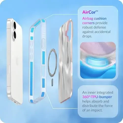 LONLI Hue for iPhone 17 Case - Luminous Dreamy Night Shockproof Magnetic Cute Phone Cover - [Magsafe bilan mos] - Ayollar va qizlar uchun yoqimli, noyob va estetik - 4